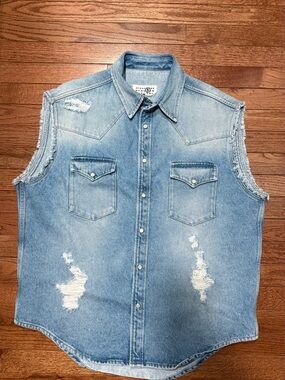 MM6 Maison Margiela Sleeveless Denim Shirt - Medium
